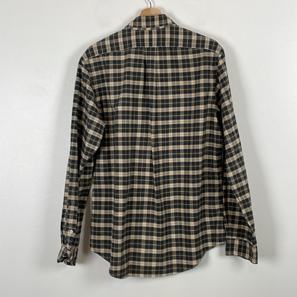 Ralph Lauren Men L Long Sleeve Button Down Plaid Blue Custom Fit Cotton Shirt - Picture 4 of 9